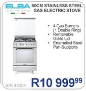 Elba 60cm Stainless Steel Gas Electric Oven S/N43004
