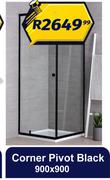 Corner Pivot Black 900 x 900