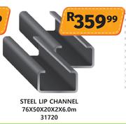 Steel Lip Channel 76 x 50 x 20 x 2 x 6.0m 31720
