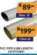 110mm UG PVC Pipe 6.0m Length 33747/33691
