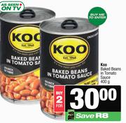 Koo Baked Beans In Tomato Sauce-For 2 x 400g
