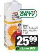  Spar 100% Fruit Juice Blend Assorted-1Ltr Each