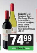 Leopard's Leap Sauvignon,Chardonnay,Chenin,Cabernet Merlot,Shiraz,Merlot Or Pinotage-750ml
