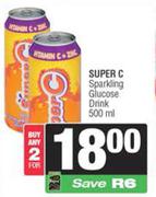 Super C Sparkling Glucose Drink-For 2 x 500ml