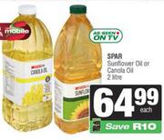 Spar Sunflower Oil Or Canola Oil-2L