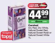 Carnival Dry Red,White,NL Sweet Red,Sweet Rose Or Sweet White-1L