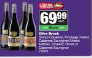 Olive Brook Shiraz/Cab,Pinotage,Merlot,Malbec,Cinsault,Shiraz Or Cabernet Sauvignon-750ml