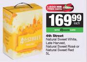 4th Street Natural Sweet White,Late Harvest,NL Sweet Rose Or Sweet Red-5L