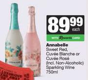 Annabelle Sweet Red,Cuvee Blanche Or Cuvee Rose Sparkling Wine-750ml