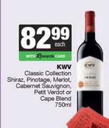 KWV Classic Collection Shiraz,Pinotage,Merlot,Cab Sauv,Petit Verdot Or Cape Blend-750ml