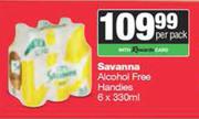 Savanna Alcohol Free Handies-6 x 330ml