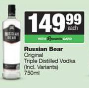Russian Bear Original Triple Distilled Vodka-750ml