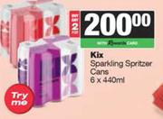 Kix Sparkling Spritzer Cans-For 2 x 6 x 440ml