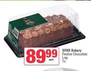 Spar Bakery Festive Chocolate Log-Each