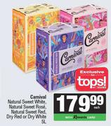 Carnival Natural Sweet White, Natural Sweet Rose, Natural Sweet Red, Dry Red Or Dry White-5Ltr Each