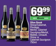 Olive Brook Shiraz/Cabernet,Pinotage,Merlot,Cabrnet Sauvignon/Merlot,Malbec,Cinsault,Shiraz-750ml EA