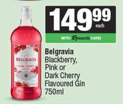 Belgravia Blackberry, Pink Or Dark Cherry Flavoured Gin-750ml Each