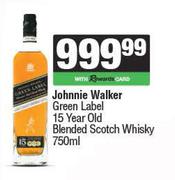 Johnnie Walker Green Label 15 Year Old Blended Scotch Whisky-750ml