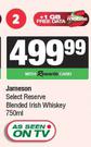 Jameson Select Reserve Blended Irish Whiskey-750ml