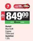 Martell Blue Swift Cognac 750ml And Appletiser 1.25-For Both