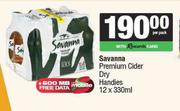 Savanna Premium Cider Dry Handies-12 x330ml Per Pack