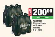 Windhoek Premium Lager Or Draught Handies-For Any 2 x 6 x 440ml