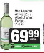 Van Loveren Almost Zero Alcohol Wine Range-750ml Each