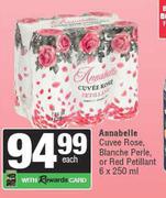 Annabelle Cuvee Rose, Blanche Perle, Or Red Petillant-6 x 250ml Each