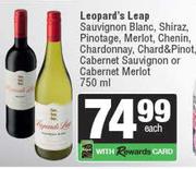 Leopard's Leap Sauvignon Blanc,Shiraz,Pinotage,Merlot,Chenin,Chardonnay, Chard&Pinot/Cabernet-750ml 