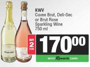 KWV Cuvee Brut, Deli-Sec Or Brut Rose Sparkling Wine-For 2 x 750ml