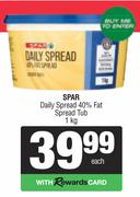 Spar Daily Spread 40% Fat Spread Tub-1Kg