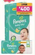 Pampers Baby Dry Jumbo Pack Disposable Nappies-For 2
