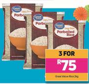 Great Value Rice-For 3 x 2Kg