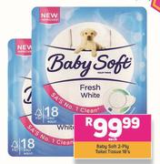 Baby Soft 2 Ply Toilet Tissue-18's Each