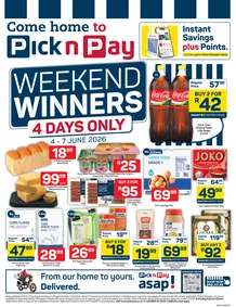 Pick n Pay KwaZulu-Natal : Weekend Winners (04 June - 07 June 2026)