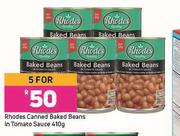 Rhodes Canned Baked Beans In Tomato Sauce-For 5 x 410g