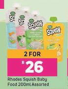 Rhodes Squish Baby Food Assorted-For 2 x 200ml