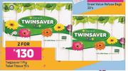 Twinsaver 1 Ply Toilet Tissue-For 2 x 15's