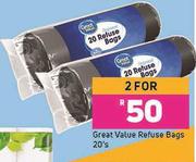 Great Value Refuse Bags-For 2 x 20's