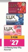 Lux Beauty Soap Assorted-For 3 x 175g