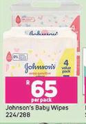 Johnson's Baby Wipes 224/288-Per Pack