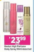 Revlon High Perfume Body Spray Assorted-90ml Each