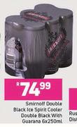 Smirnoff Double Black Ice Spirit Cooler Double Black With Guarana-6 x 250ml