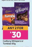 Cadbury Whispers Or Tumbles-For Any 2 x 65g