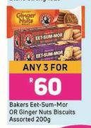 Bakers Eet-Sum-Mor Or Ginger Nuts Biscuits Assorted-For Any 3 x 200g