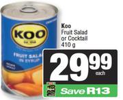 Koo Fruit Salad Or Cocktail-410g Each