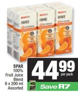 Spar 100% Fruit Juice Blend Assorted-6 x 200ml Per Pack