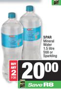 Spar Mineral Water Still Or Sparkling-For Any 2 x 1.5Ltr