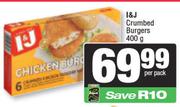I&J Crumbed Burgers-400g Per Pack