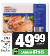 Spar Viennas Red Or Smoked-500g Per Pack